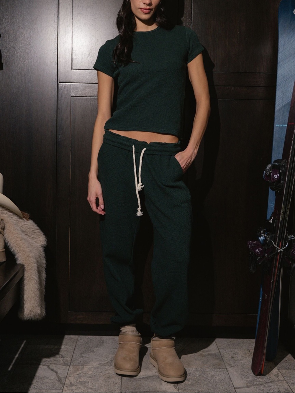 Parke Waffle‎ Unisex Pants Forest green size xs streetwear Athleisure lounge